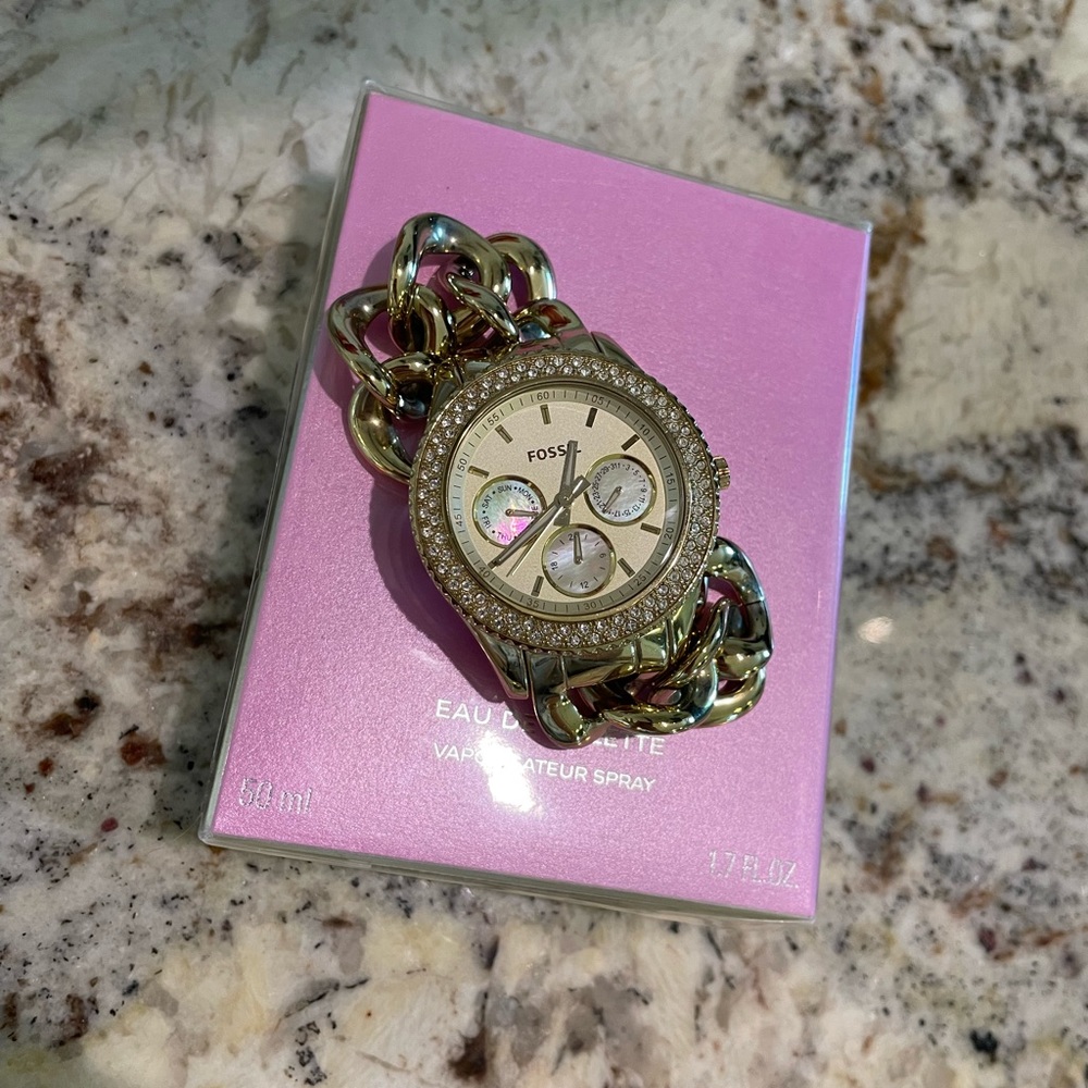 Chain Link Fossil Watch - Picture 2 of 4
